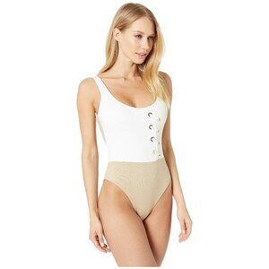 NWT Derek Lam knit lace-up one piece swimsuit, S